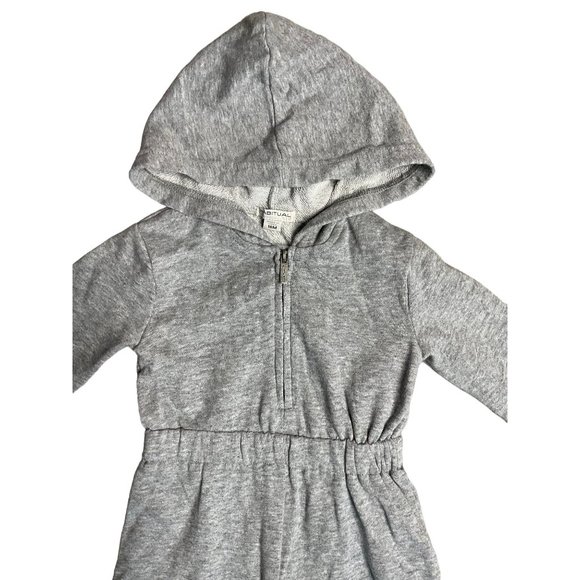Habitual Kid Jumpsuit Baby 18 Month Gray Hoodie Long Sleeve Pantsuit Half Zip - Picture 3 of 5